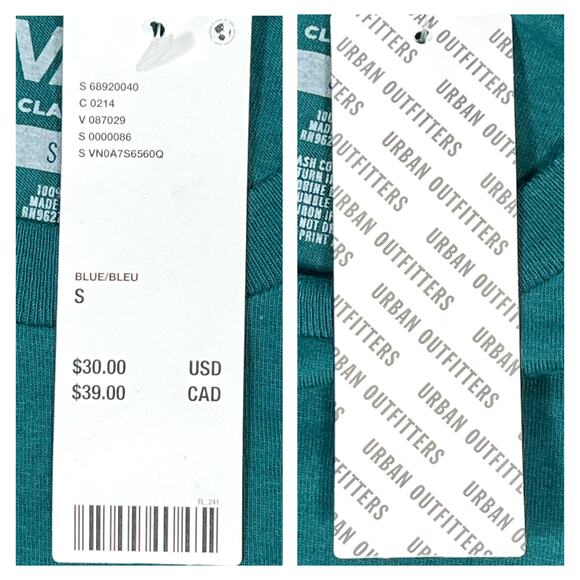 Vans Mt. Vans T-Shirt Small Teal Green Urban Outfitters Mountain Graphic *Stain* - Picture 6 of 8